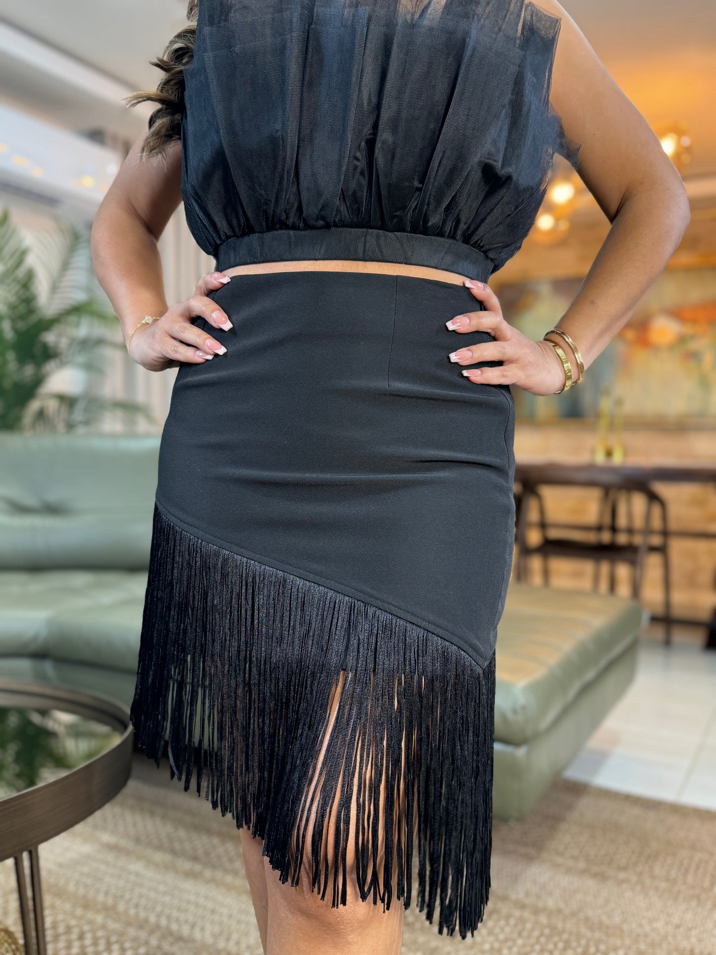 REBECA FRINGE SKIRT