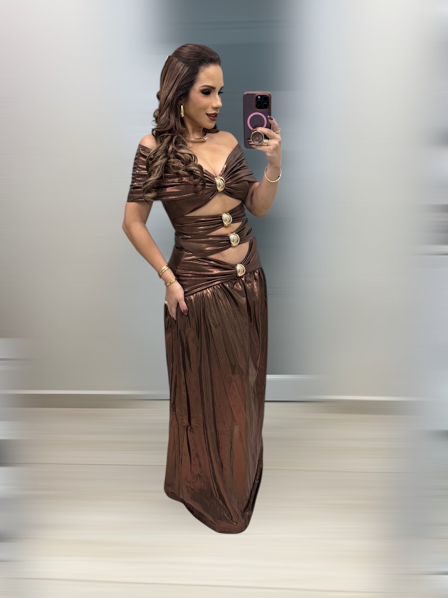 METALLIC SUNSET DRESS