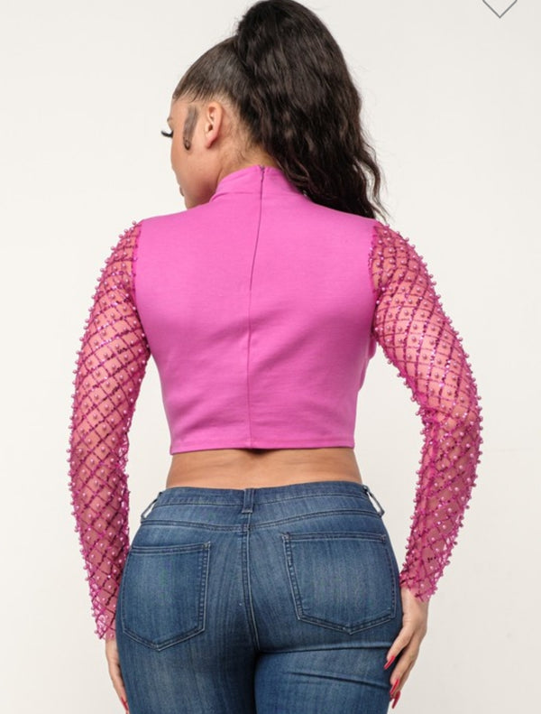 MIMOSA MESH PEARL TOP